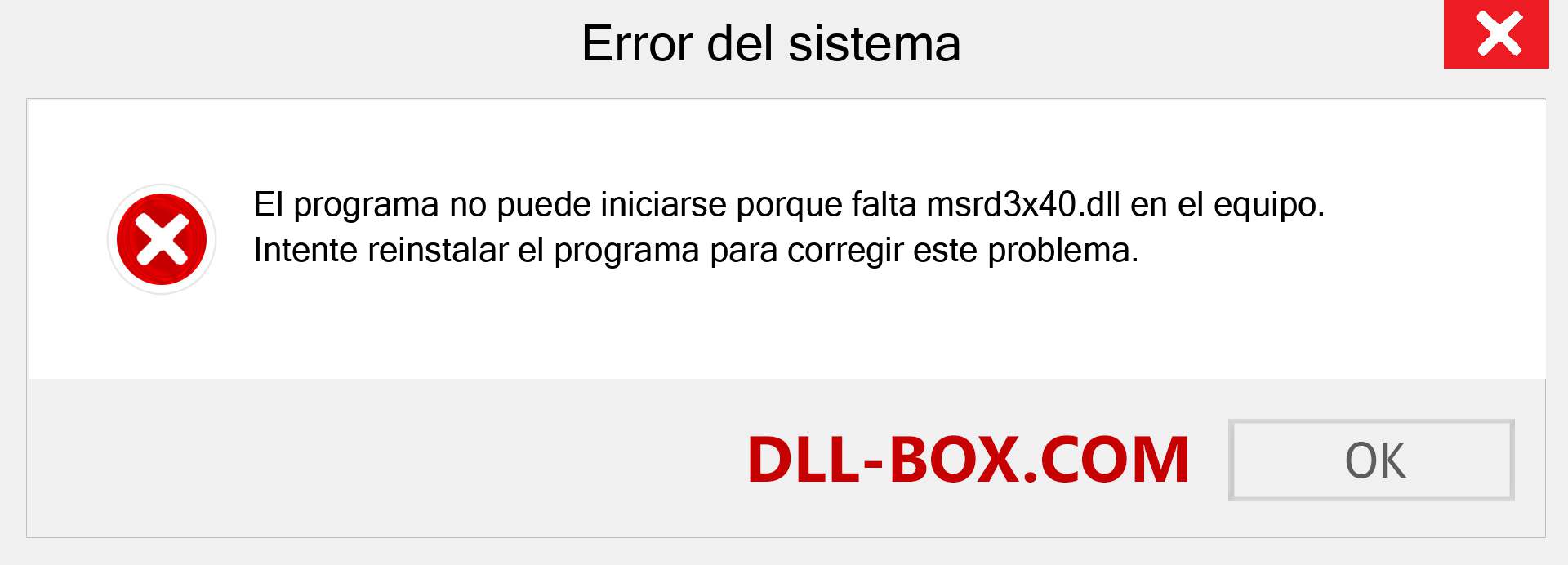 ¿Falta el archivo msrd3x40.dll ?. Descargar para Windows 7, 8, 10 - Corregir msrd3x40 dll Missing Error en Windows, fotos, imágenes